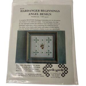 Nordic Needle Hardanger Beginnings Angel Design embroidery kit 3 3/8" square